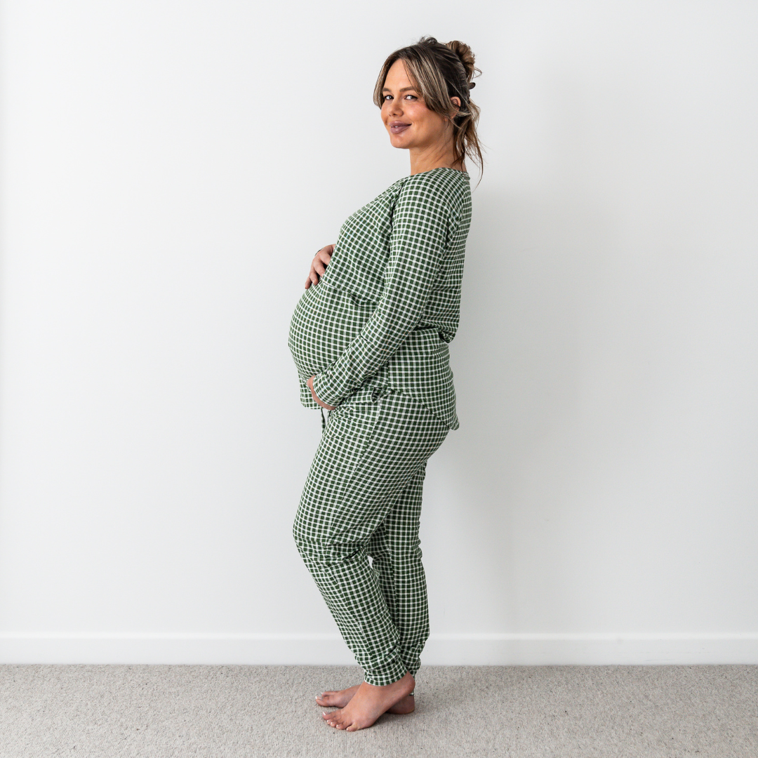 Milkbar Breastfeeding Sleepwear Set | Forest Gingham