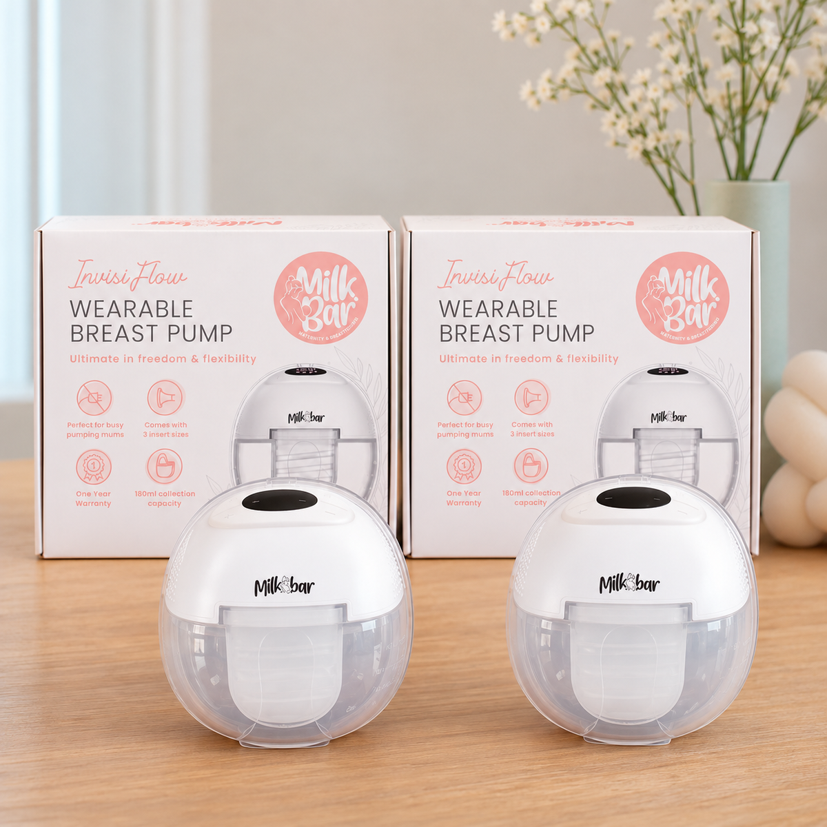 Milkbar Invisi Flow Wearable Breast Pump - Double Set