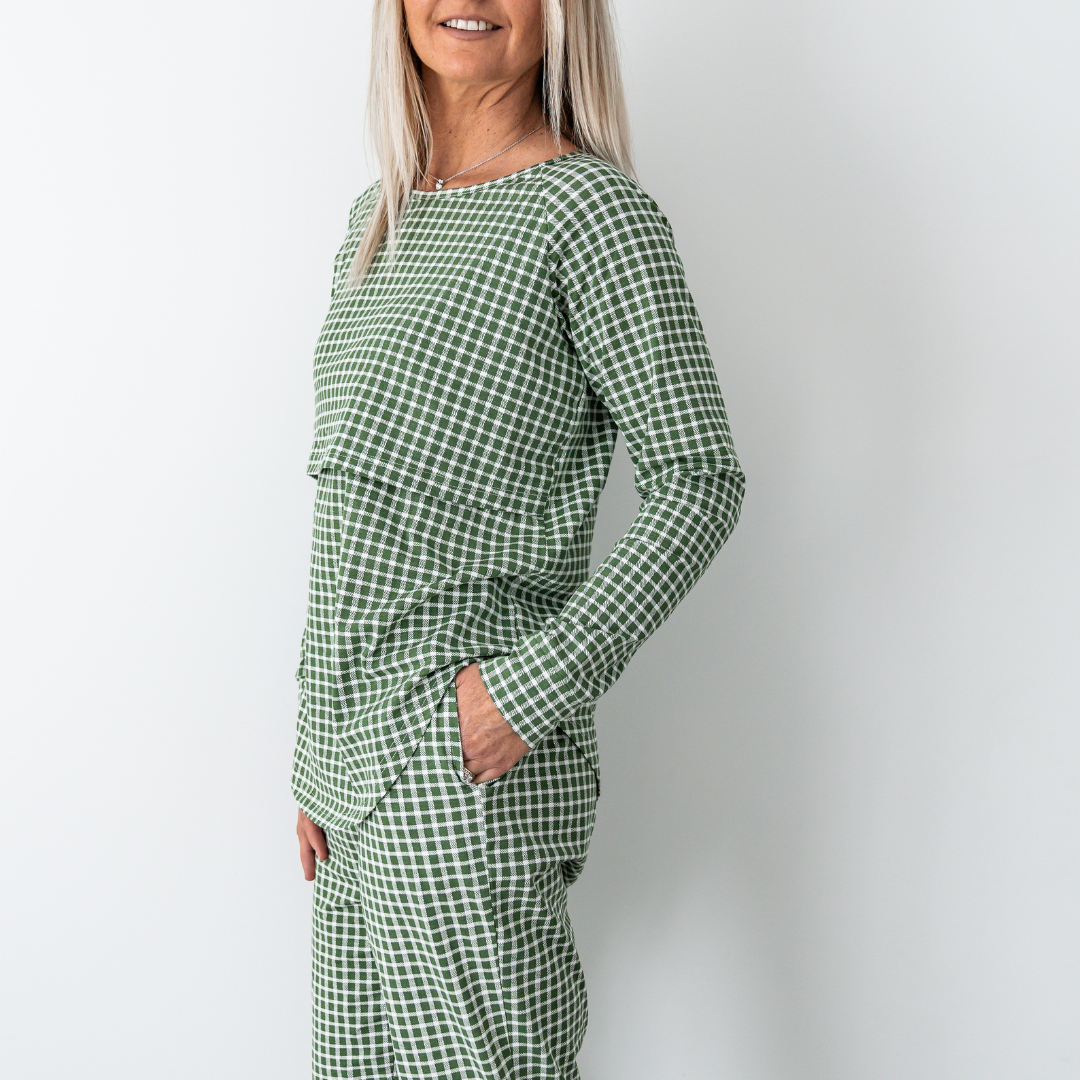 Milkbar Breastfeeding Sleepwear Set | Forest Gingham