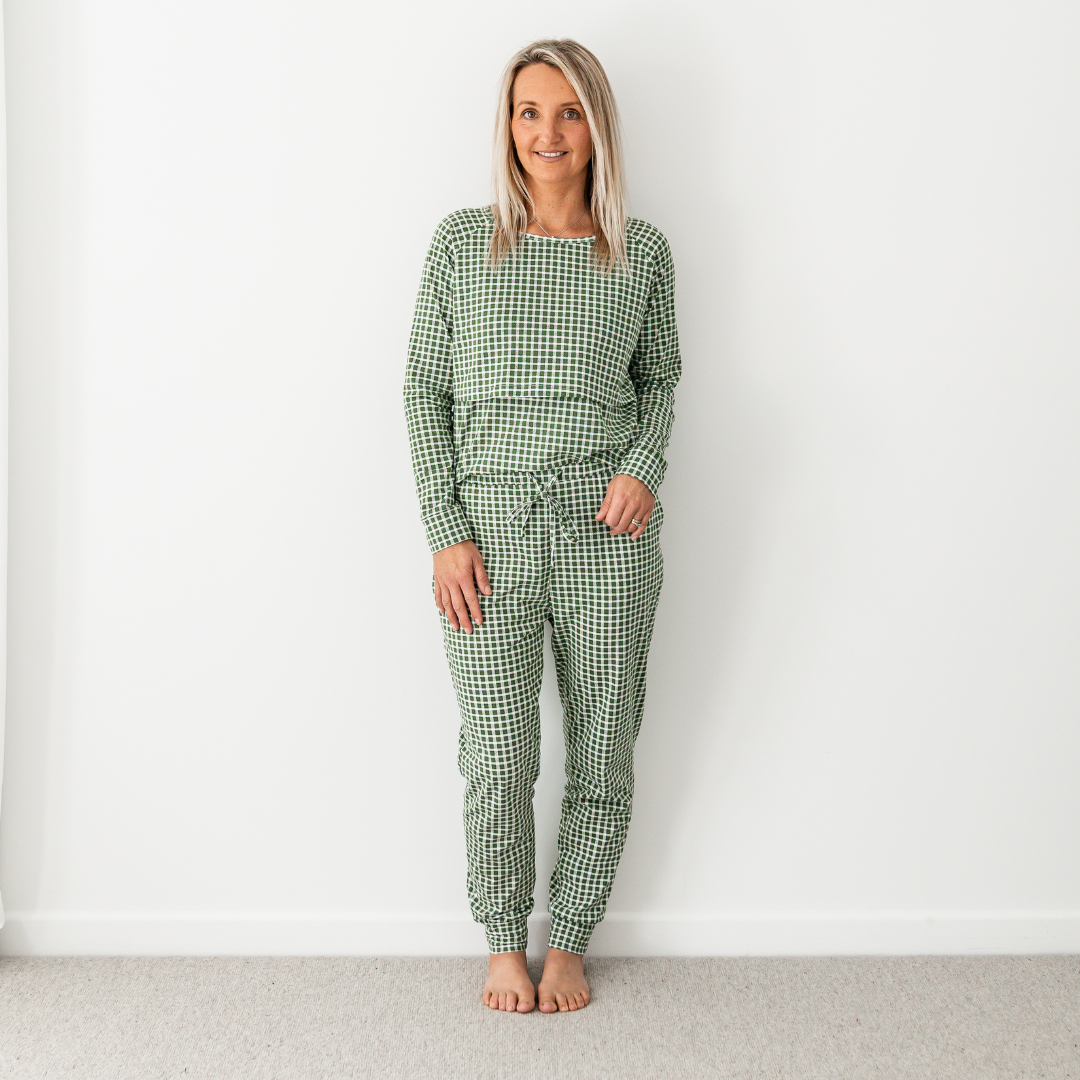 Milkbar Breastfeeding Sleepwear Set | Forest Gingham