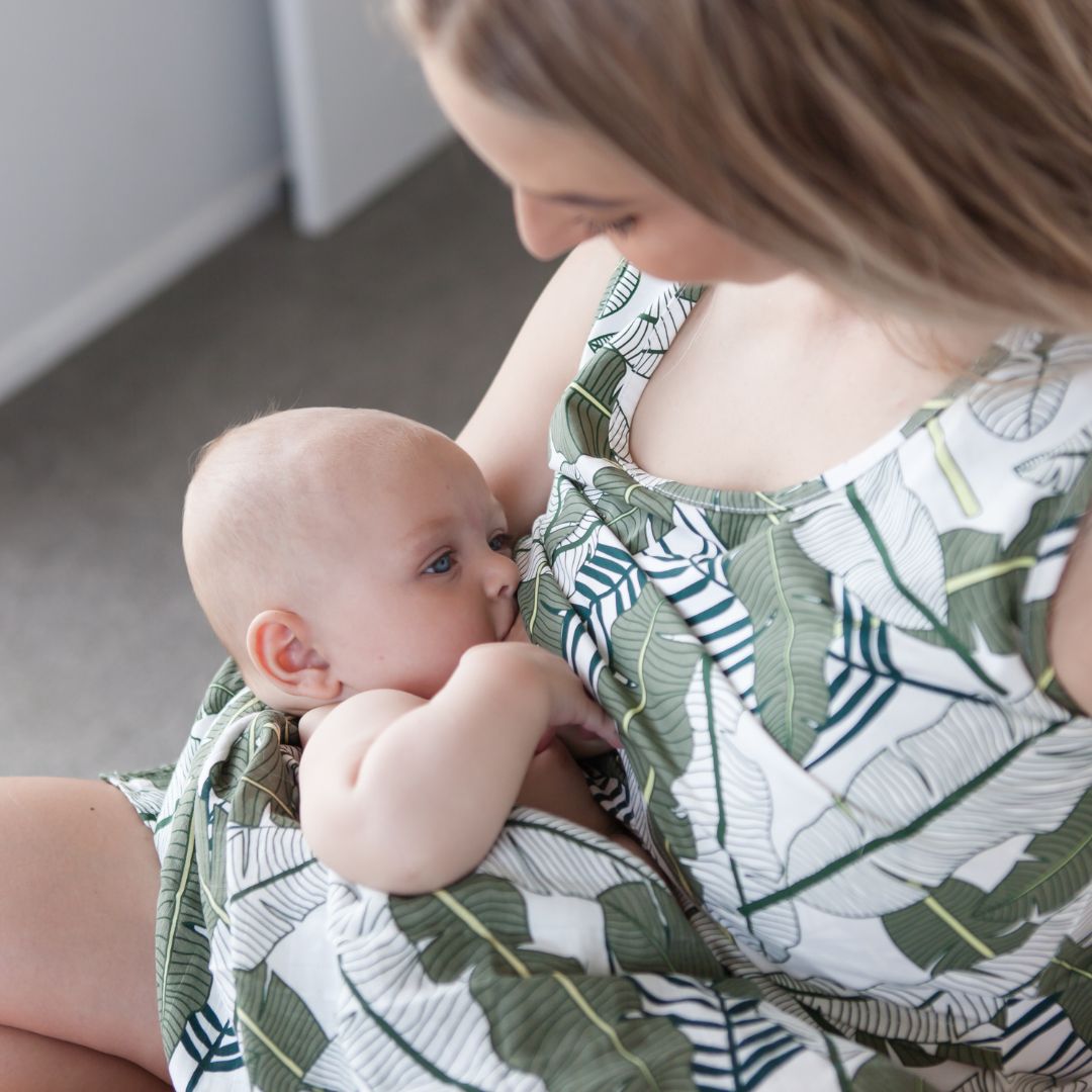 Breastfeeding Sleepwear Set Tropicana Leaves Milkbar Maternity